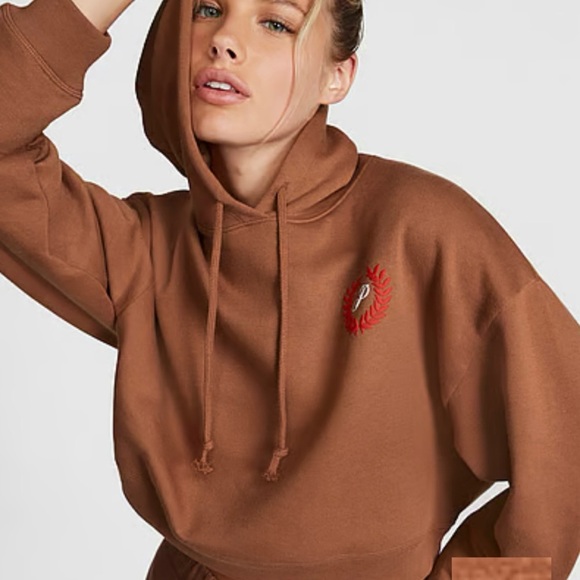PINK Victoria's Secret Rust Cropped Hoodie - Picture 2 of 2